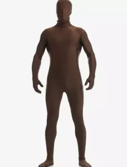 Zentaï en lycra spandex marron foncé Déguisements Halloween