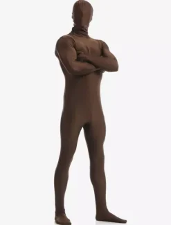 Zentaï en lycra spandex marron foncé Déguisements Halloween