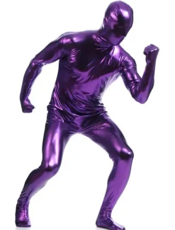 Zentaï métallique brillant violet foncé Déguisements Halloween
