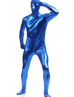 Zentaï métallique brillant bleu roi Déguisements Halloween