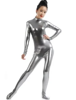 Zentaï métallique brillant gris Déguisements Halloween
