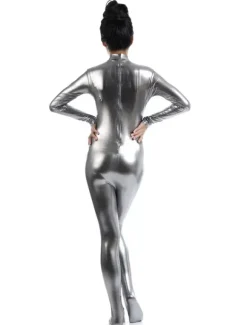 Zentaï métallique brillant gris Déguisements Halloween