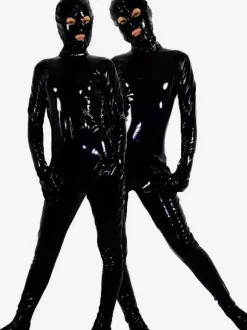 Zentai Collant Toussaint Cosplay Costume Unisexe Noir en PVC Tailles Personnalisées Déguisements Halloween