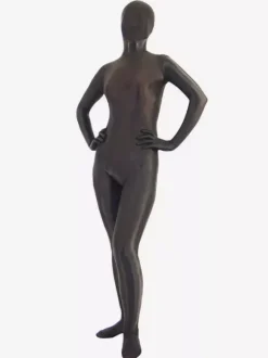 Zentai unisexe intégral en lycra marron foncé Déguisements Halloween