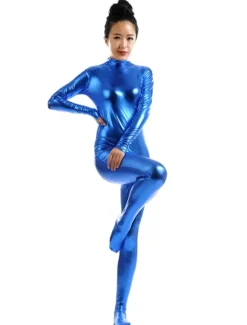 Zentaï métallique brillant bleu roi Déguisements Halloween