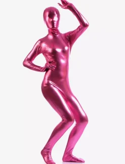 Zentaï métallique brillant rose Déguisements Halloween