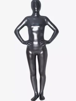 Zentaï unicolore métallisé brillant argent Déguisements Halloween
